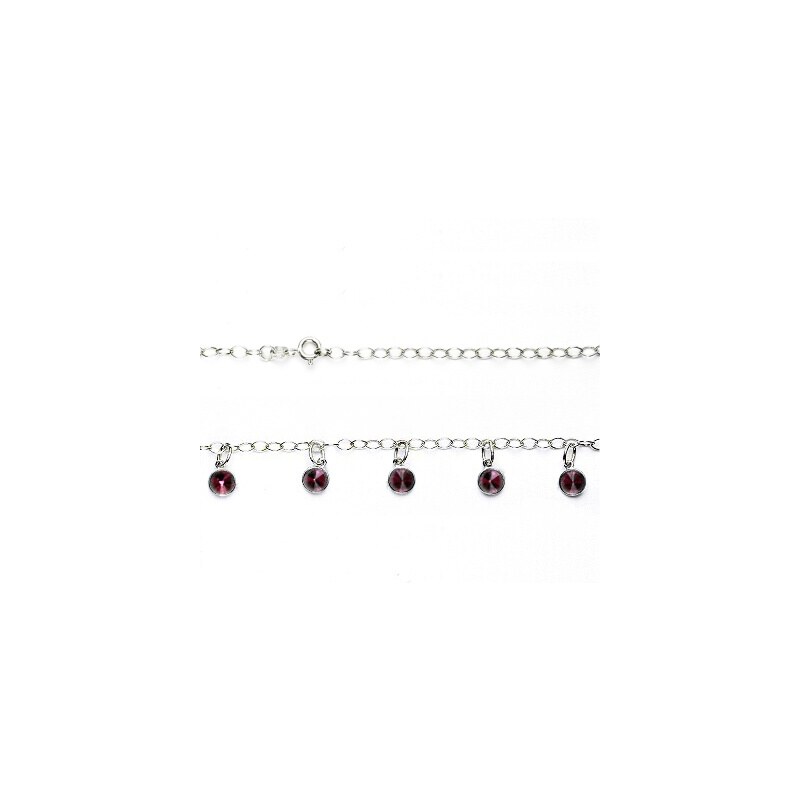 Stříbrný náhrdelník, Swarovski krystaly fuchsia, NH 1336 36894267
