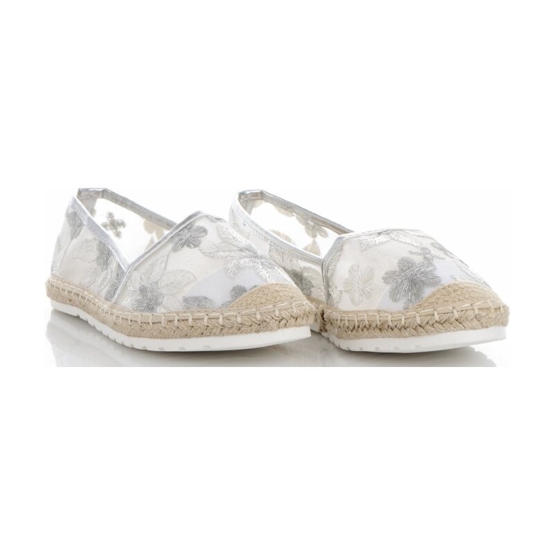 dámské espadrilky Ideal Shoes stříbrná H-6559