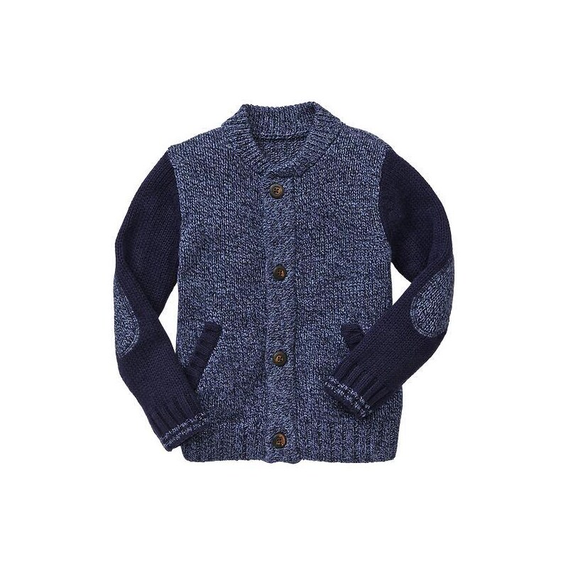 Gap Contrast Varsity Sweater Jacket - Marled blue