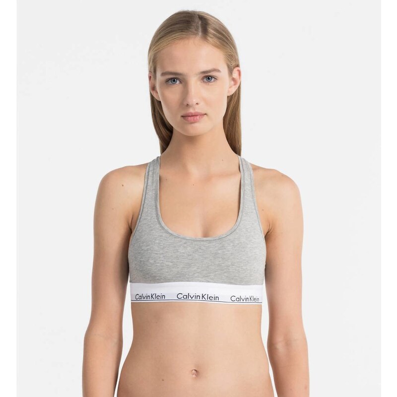 Calvin Klein dámská šedá podprsenka Bralette