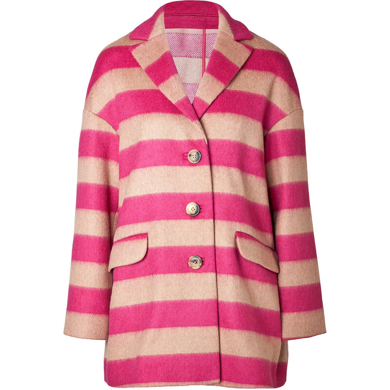 RED Valentino Striped Wool Coat