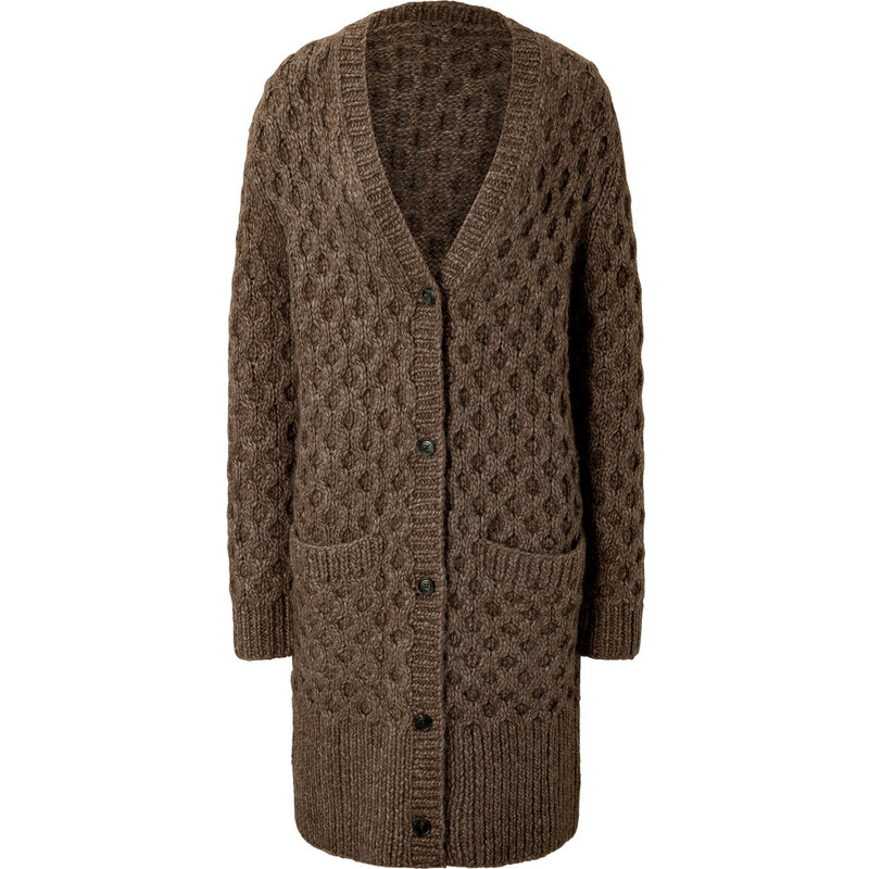 Michael Kors Wool-Angora Blend Cardigan Coat