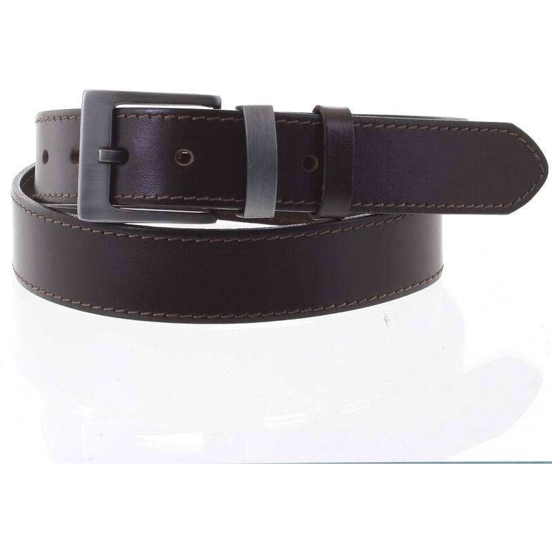 Penny Belts Pánský kožený opasek jeansový hnědý - PB Mene 115