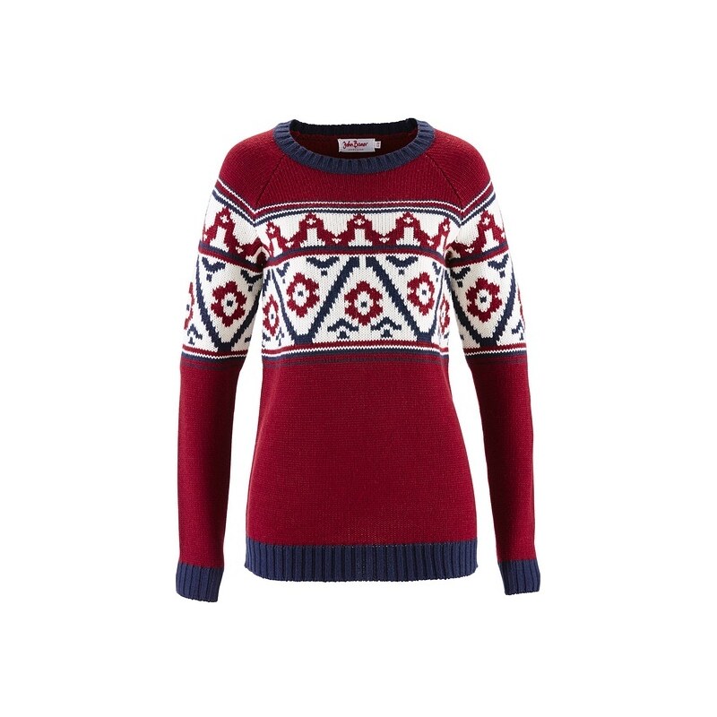 Pletený pulovr s norským vzorem bonprix