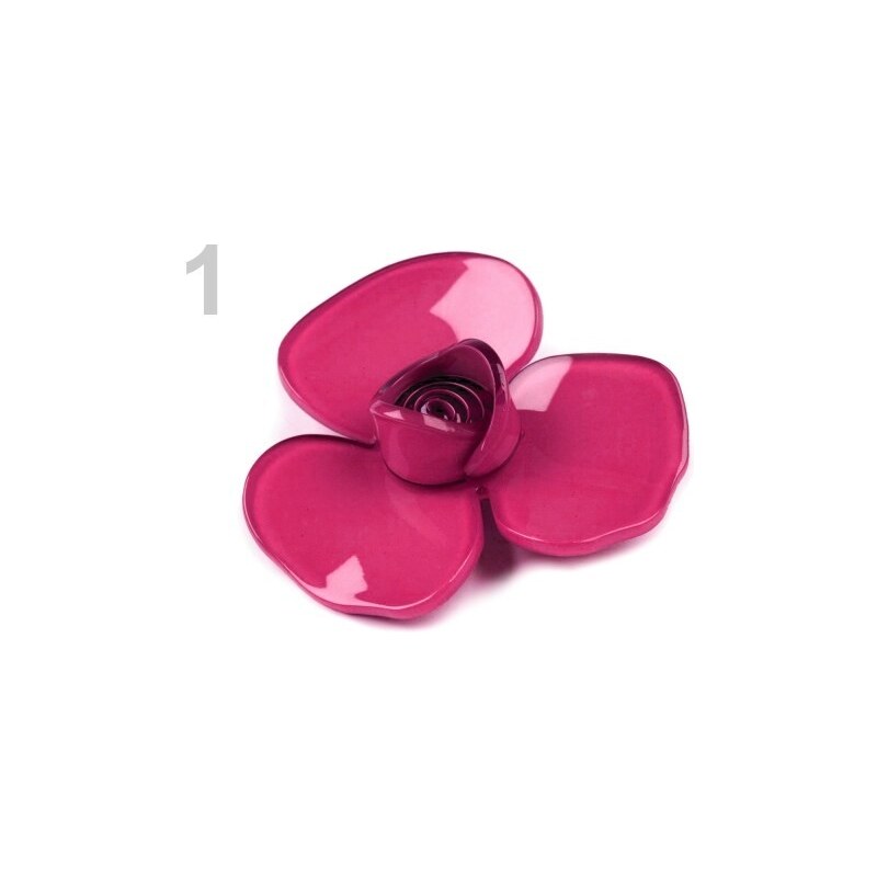 Brož Ø70mm KVĚT (1 ks) - 1 růžová malinová Stoklasa