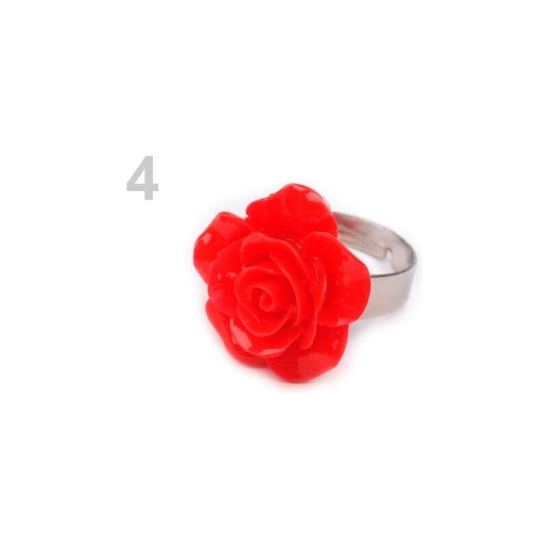 Prsten růže (1 ks) - 4 červená neon Stoklasa