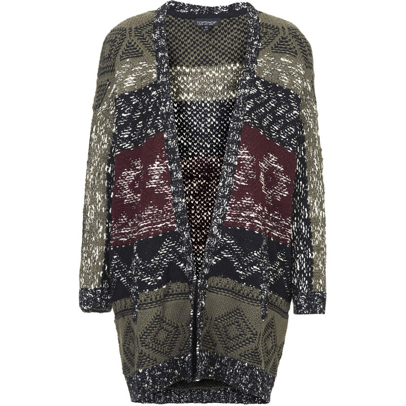 Topshop Patterned Slouchy Cardigan