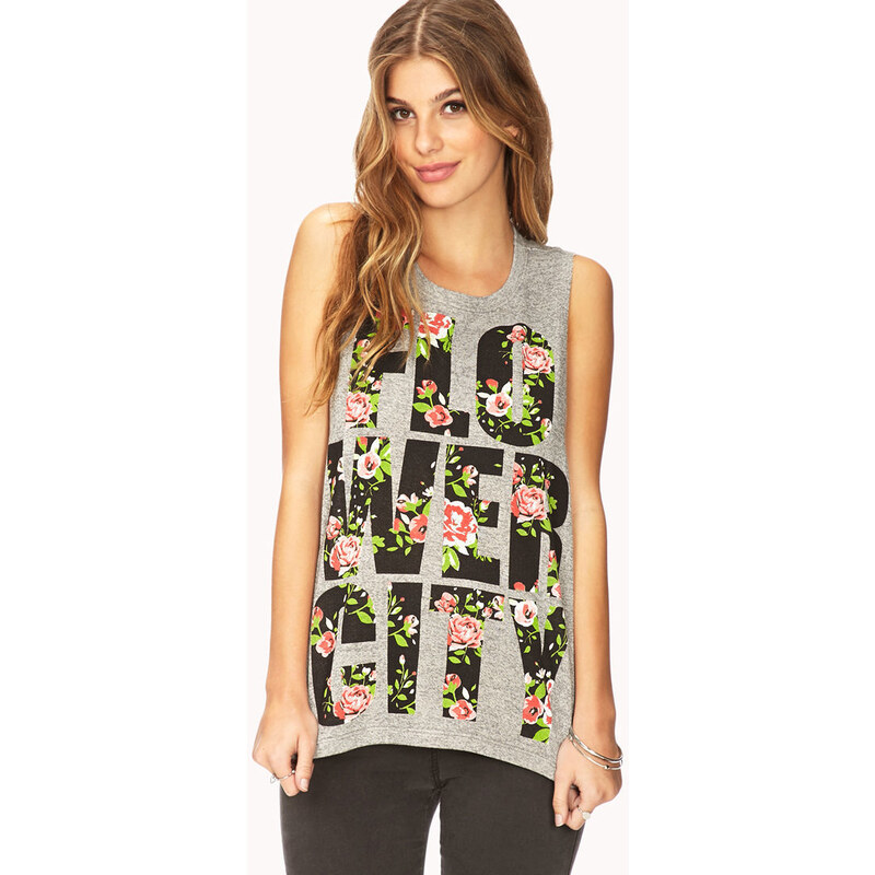 FOREVER21 Flower City Muscle Tee