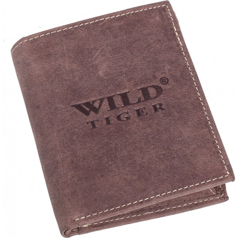 Pánská kožená peněženka Wild Tiger AM-28-037 malá tmavě hnědá