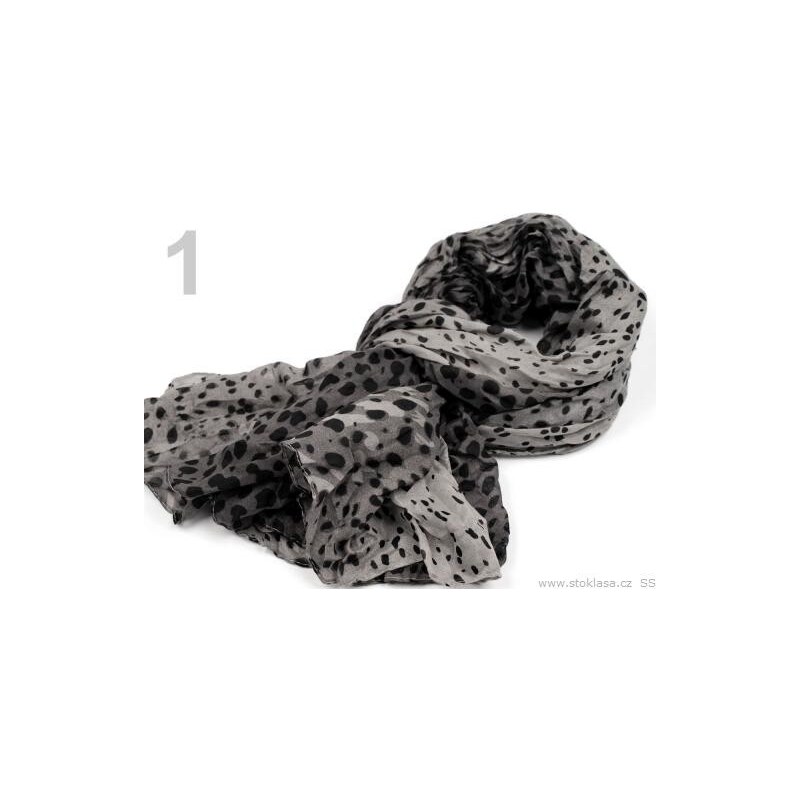 Stoklasa Šála 100x175cm imitace fáčoviny leopardí vzor (1 ks) - 1 šedá stř.