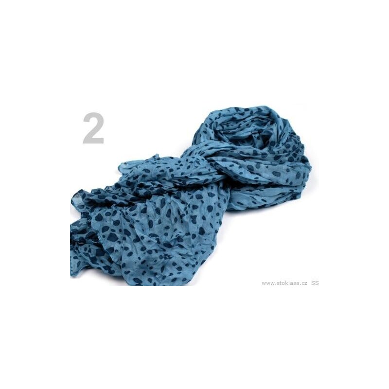 Stoklasa Šála 100x175cm imitace fáčoviny leopardí vzor (1 ks) - 2 Ethereal Blue