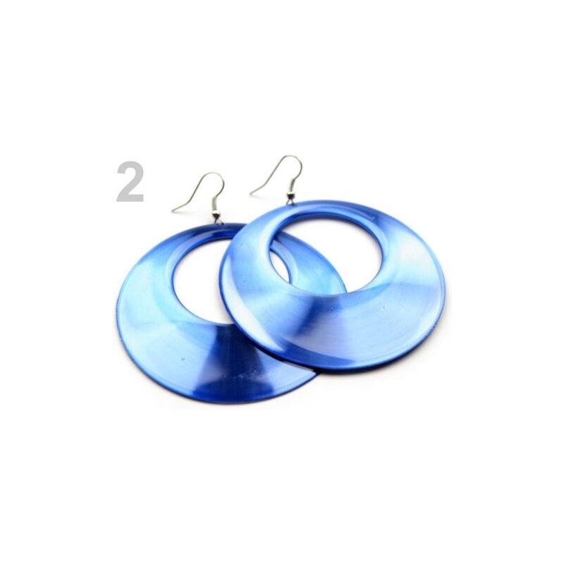 Náušnice plastové Ø65mm hladké (1 pár) - 2 modrá Stoklasa