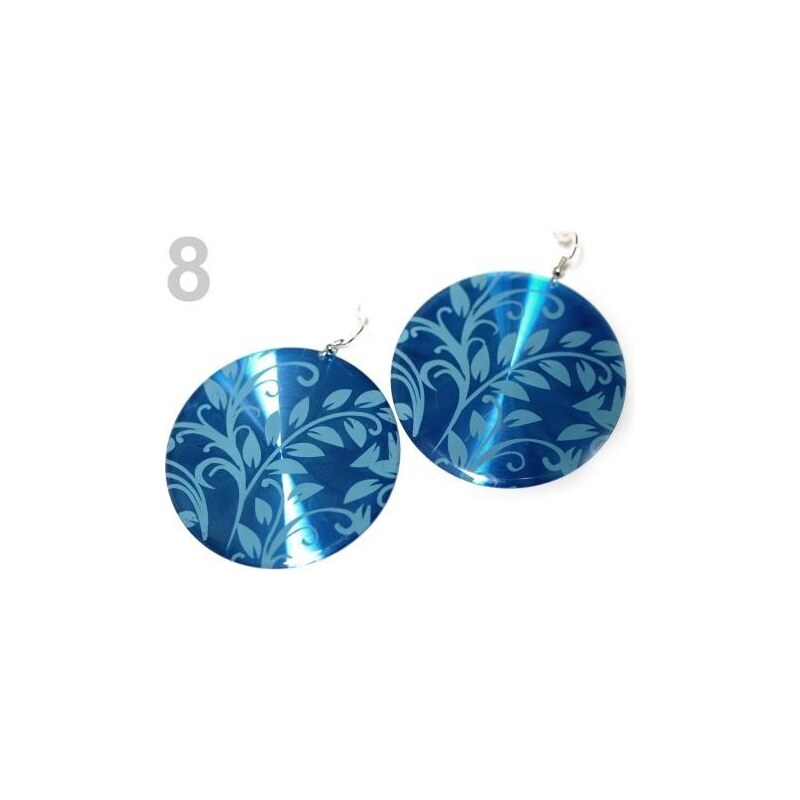 Náušnice plastové Ø65mm s motivem (1 pár) - 8 modrá Stoklasa