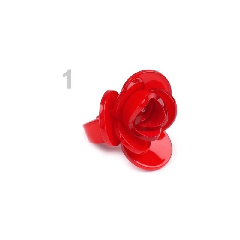 Prsten plastový ROSE (1 ks) - 1 červená Stoklasa