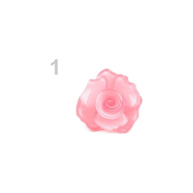 Prsten plastový RŮŽE (1 ks) - 1 růžová střední Stoklasa