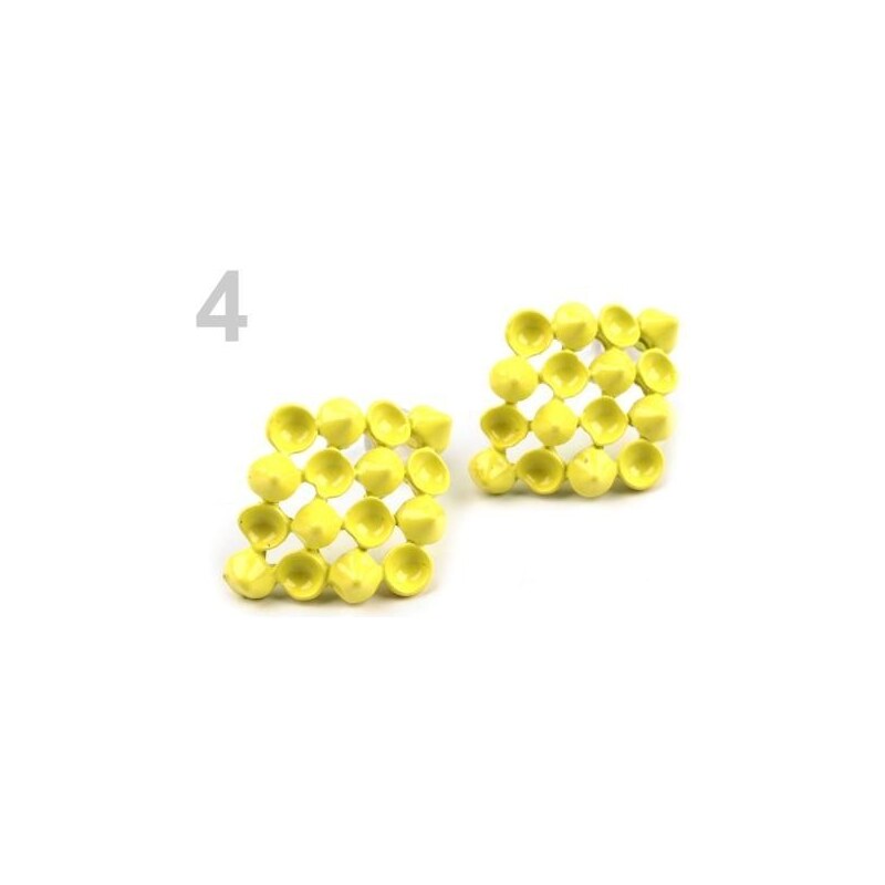 Náušnice 18x20mm neonové (1 pár) - 4 žlutá reflexní Stoklasa