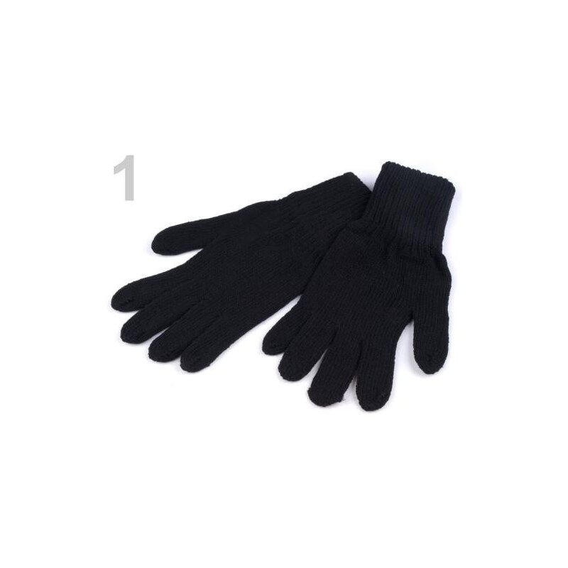 Stoklasa Rukavice pletené UNISEX oteplené (1 pár) - 1 Black