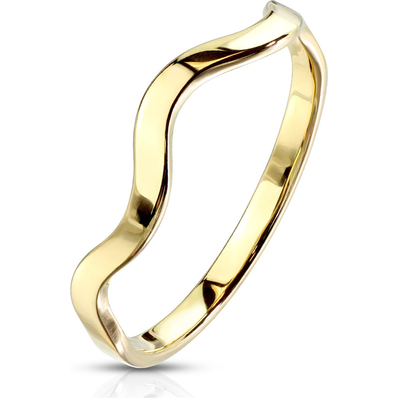 Atreya Personalizovaný šperk Ocelový zlacený prsten Wawy Gold 115035011
