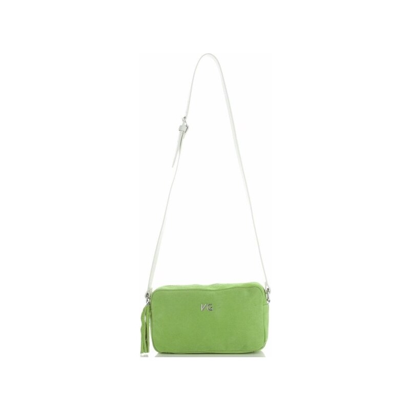 Kožené kabelka listonoška Vittoria Gotti světle zelená V3079