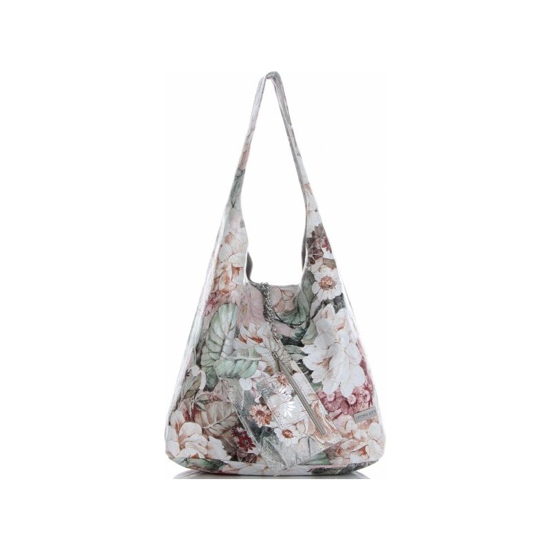 Kožené kabelka shopper bag Vittoria Gotti světle šedá VF9802 114499074