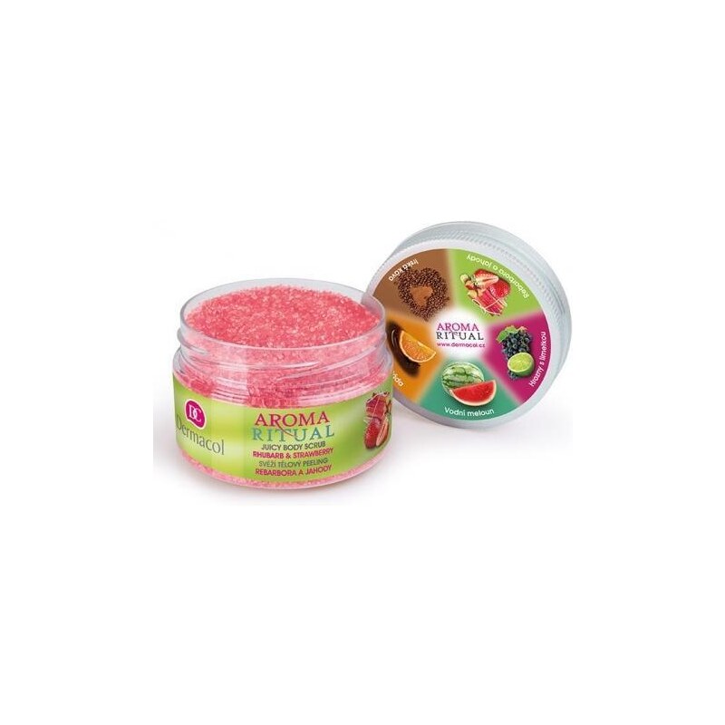 Dermacol Aroma Ritual Rhubarb & Strawberry 200 g jemný tělový peeling pro ženy