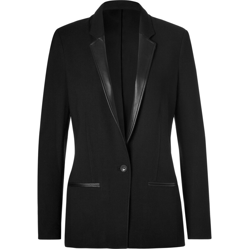 Helmut Lang Ark Suiting Blazer with Leather Lapel