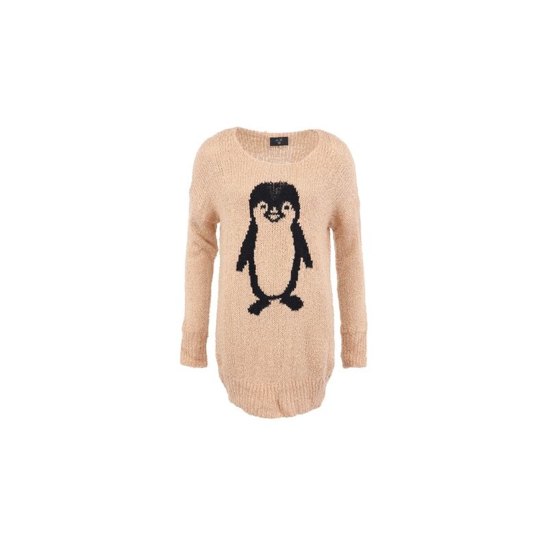 Dlouhý svetr s tučňákem AX Paris