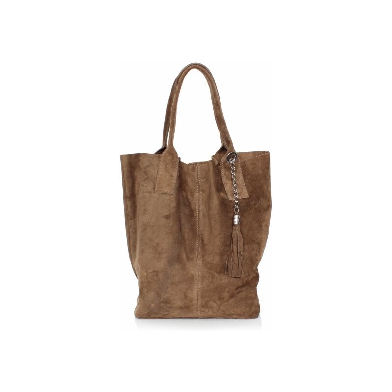 Kožené kabelka shopper bag Genuine Leather zemitá 801 115741106