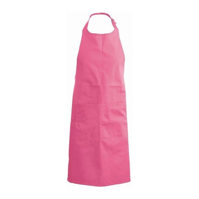Číšnická zástěra s laclem a kapsou Kariban 100% bavlna - barva růžová, velikost UX