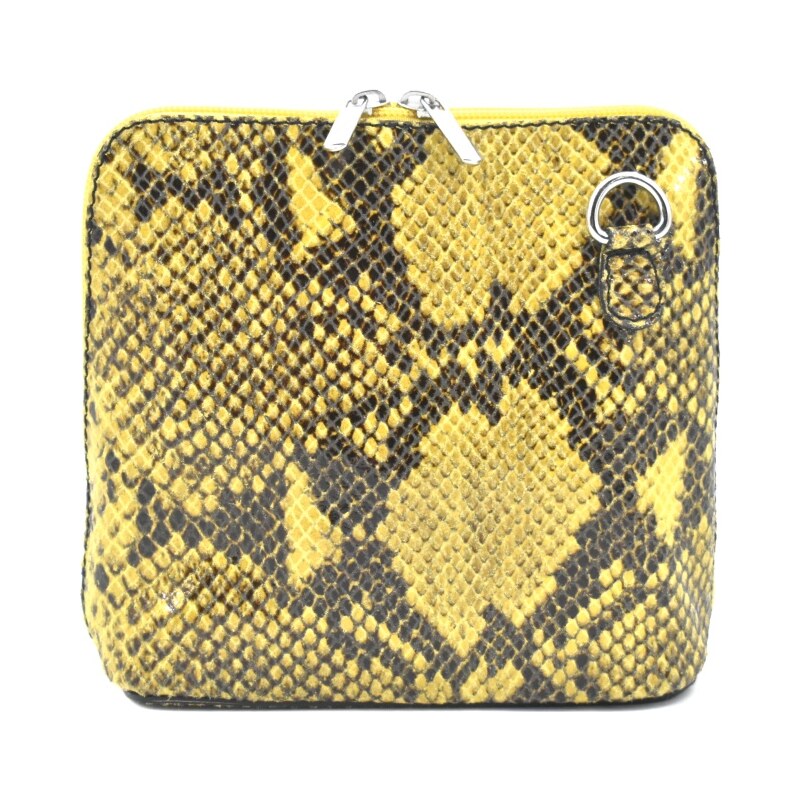 Dámská / dívčí malá kožená kabelka se vzorem hadí kůže Arteddy -žlutá