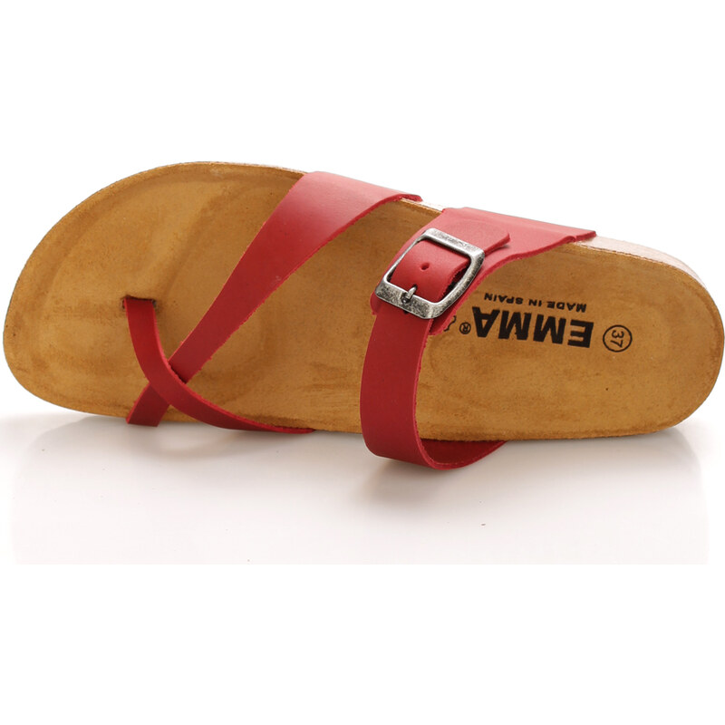 Červené kožené zdravotní pantofle EMMA Shoes