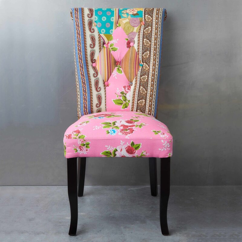 Patchwork židle - růžová