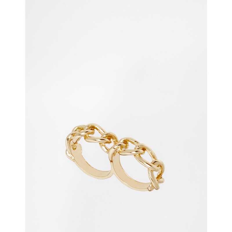 ASOS Knotted Double Finger Ring - Gold