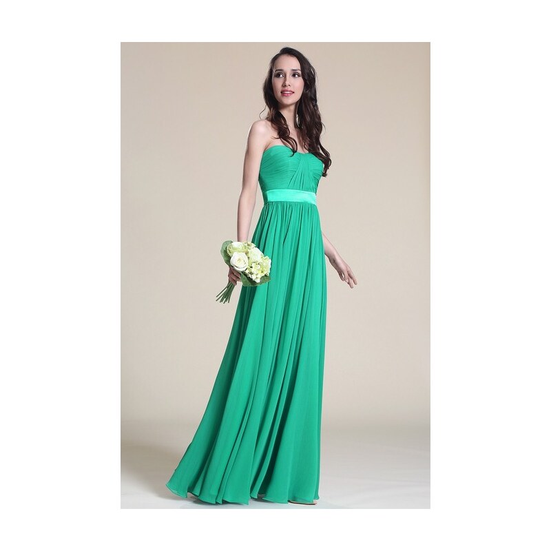 Dlouhé zelené šaty pro družičky č. 190106