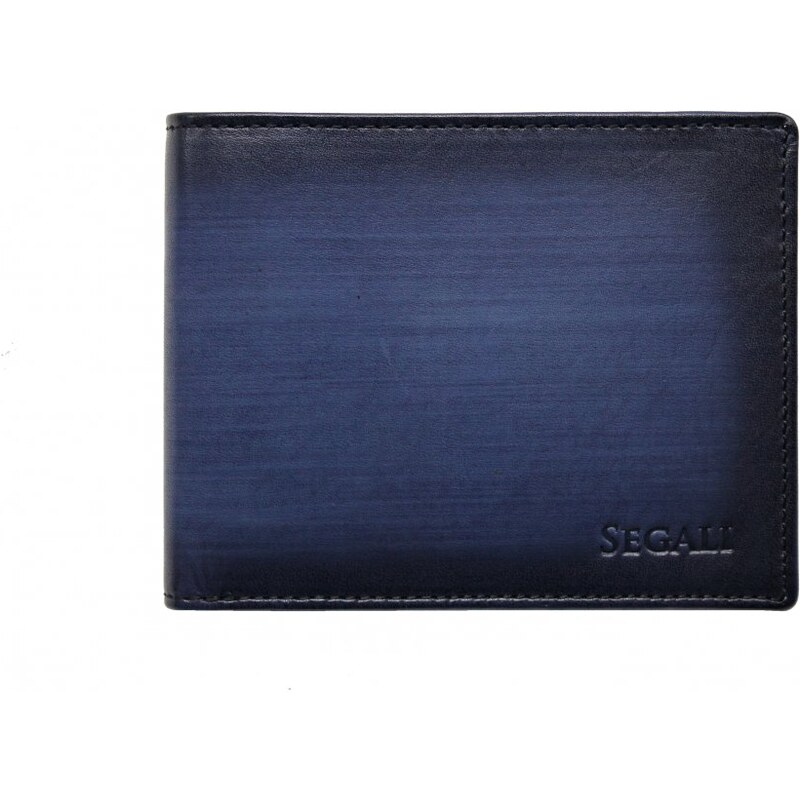 SEGALI Pánská kožená peněženka 2929204030 černá/modrá