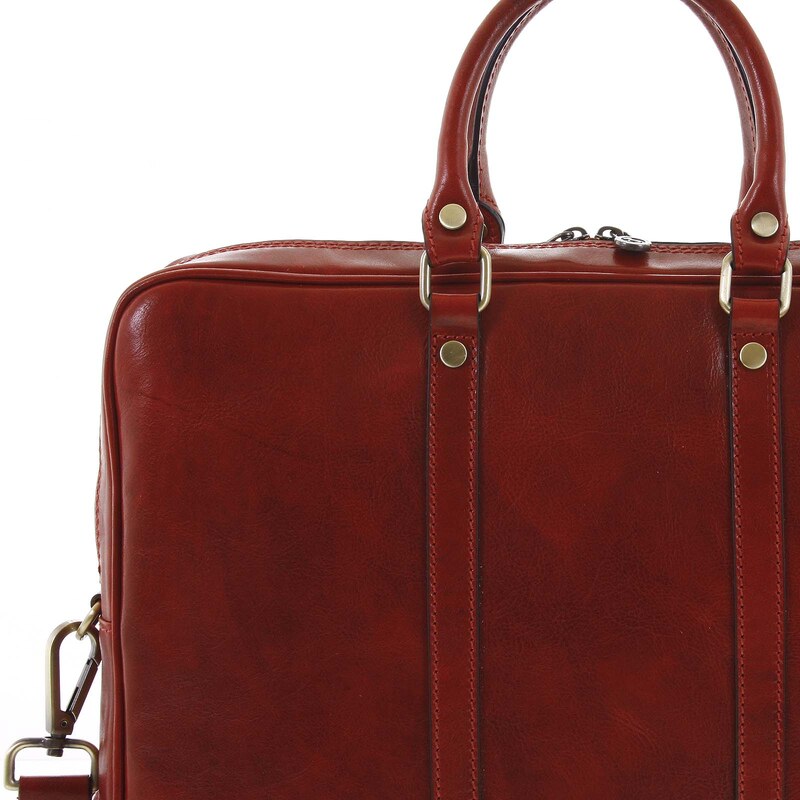 Kožená business taška červená - ItalY Paolo červená