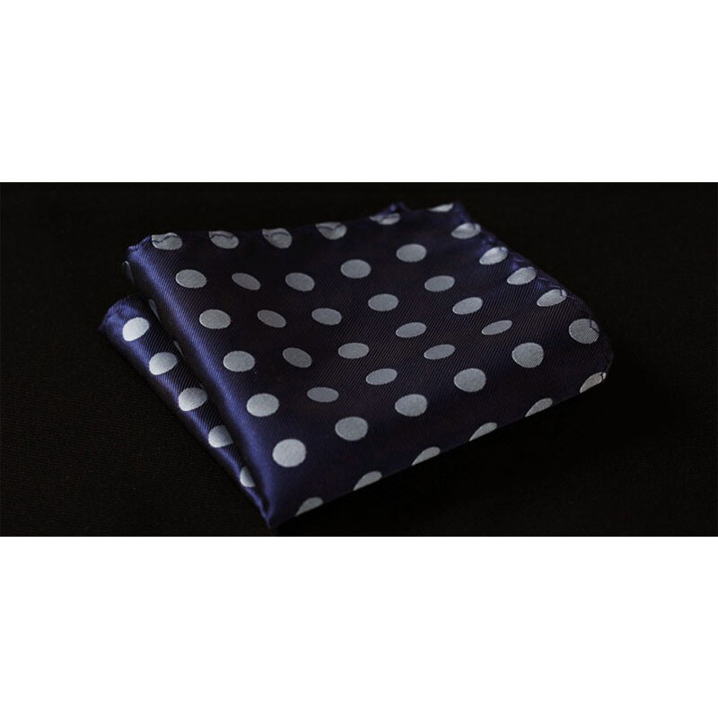 Fišer Hedvábný kapesníček - tmavě modrý s puntíky