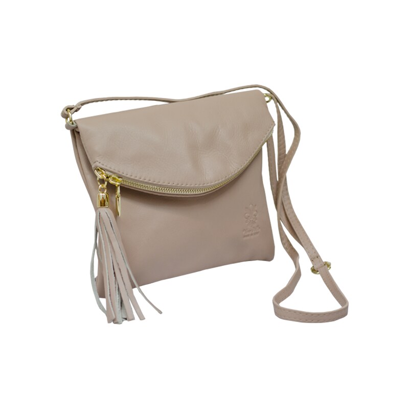 Růžová kožená italská crossbody kabelka Tina Rosa Vecchio NovaKabelka.cz