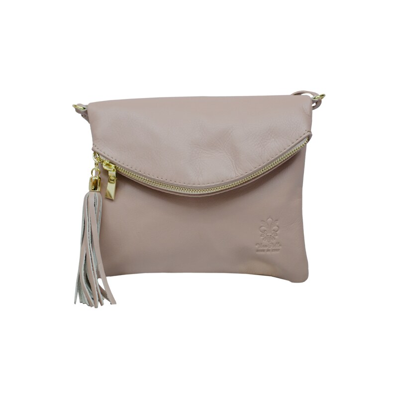 Růžová kožená italská crossbody kabelka Tina Rosa Vecchio NovaKabelka.cz