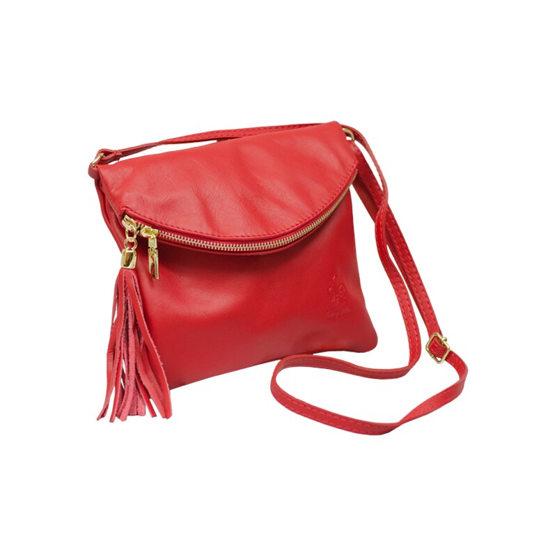 Červená kožená italská crossbody kabelka Tina Rossa NovaKabelka.cz 38036276