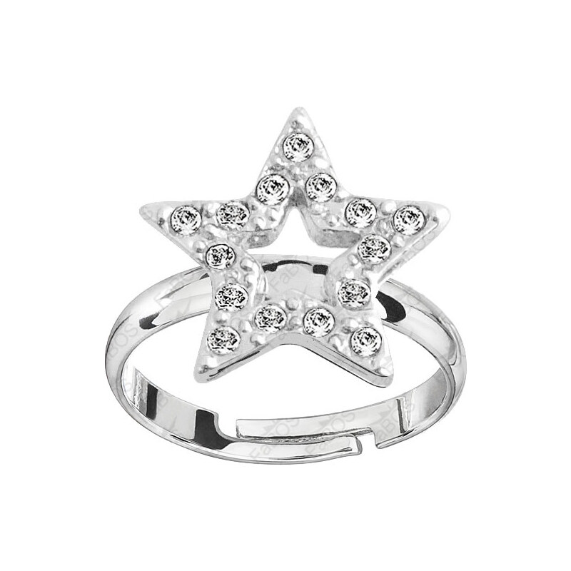 SkloBižuterie-F Prsten Hvězda s kameny Swarovski Crystal