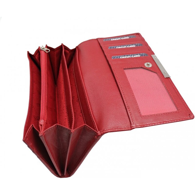SEGALI Dámská kožená peněženka SG-27066 červená