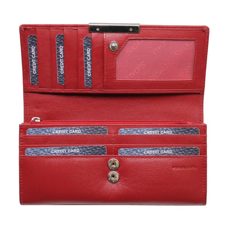 SEGALI Dámská kožená peněženka SG-27066 červená