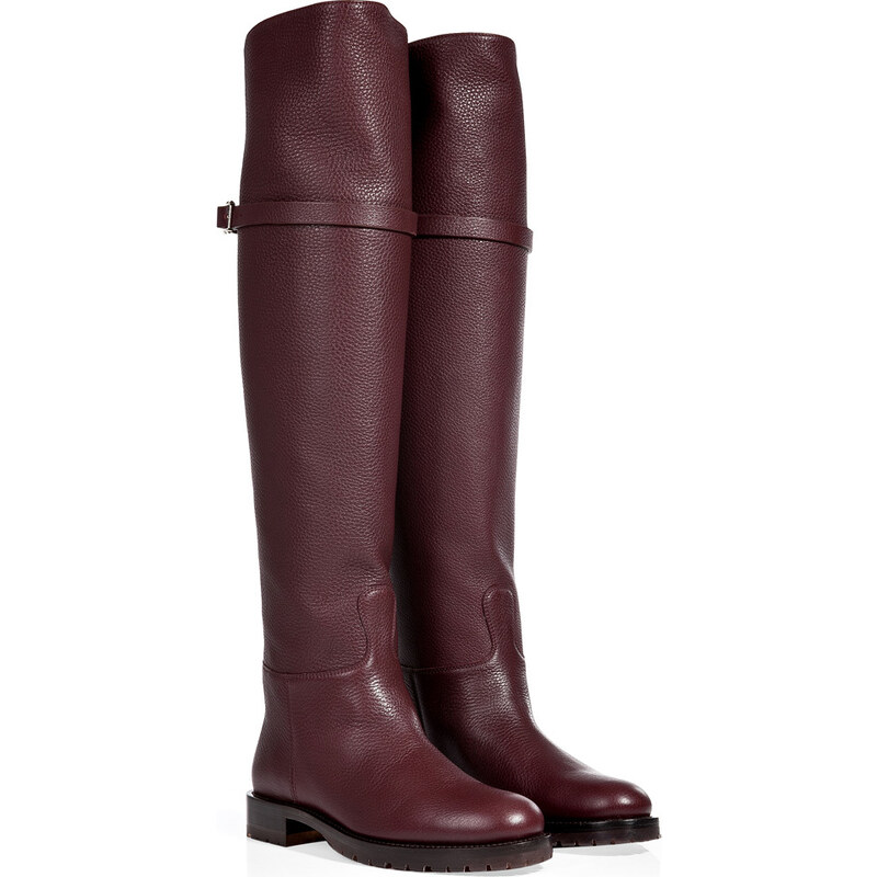 Valentino Leather Over-the-Knee Animalia Boots
