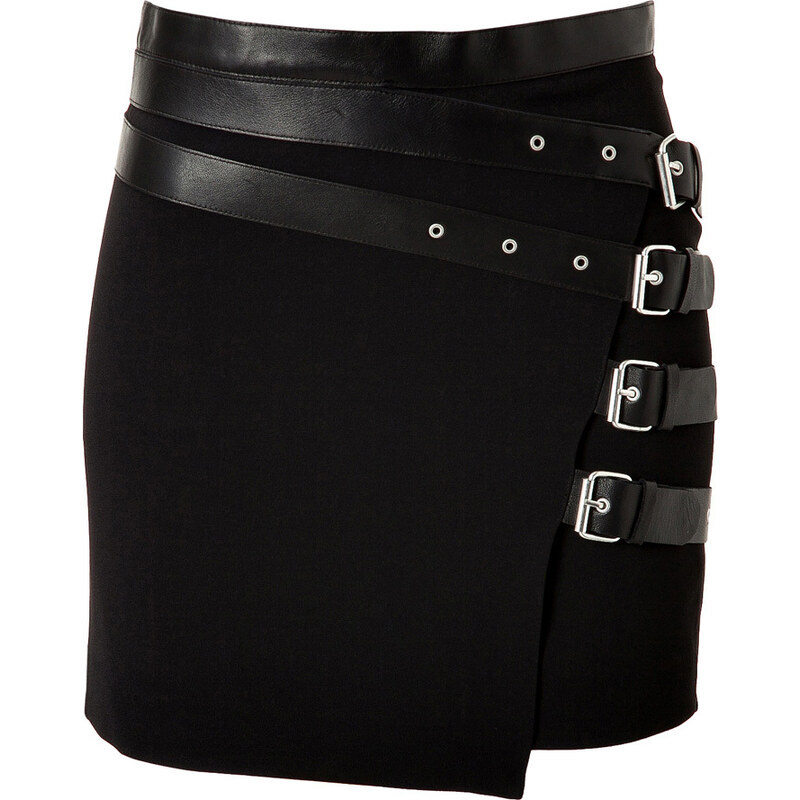 The Kooples Leather Trim Mini Skirt