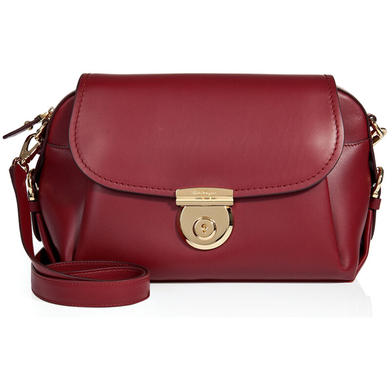 Salvatore Ferragamo Leather Fiamma Flap Shoulder Bag