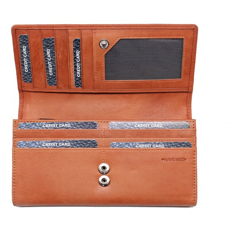 SEGALI Dámská kožená peněženka SG-27052 koňak