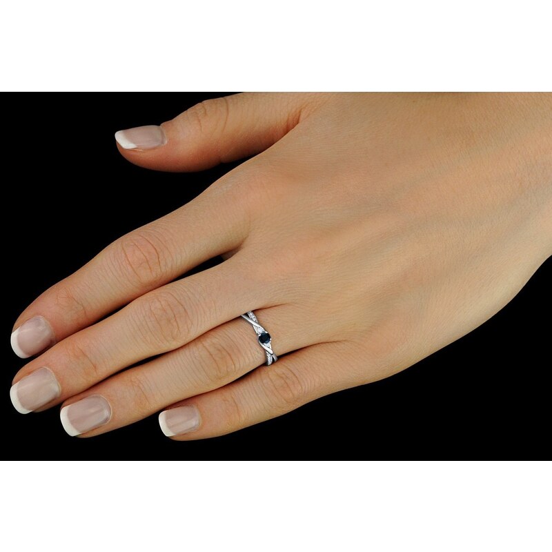 Silvego Stříbrný prsten s pravým přírodním Safírem JJJR1100SAP
