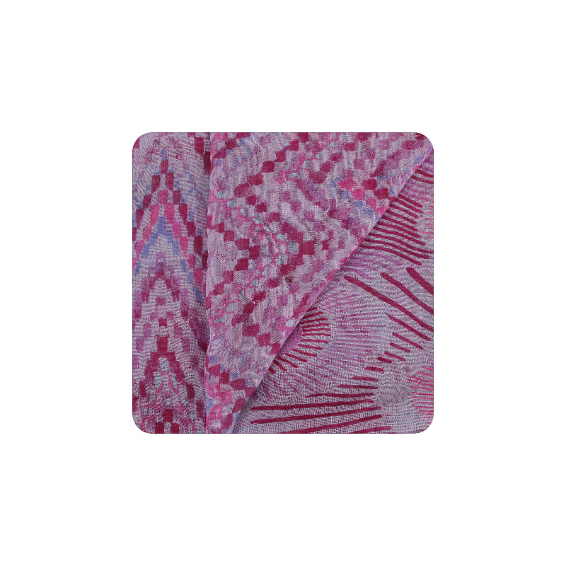 Pavioko Fialový šátek s geometrickým vzorem