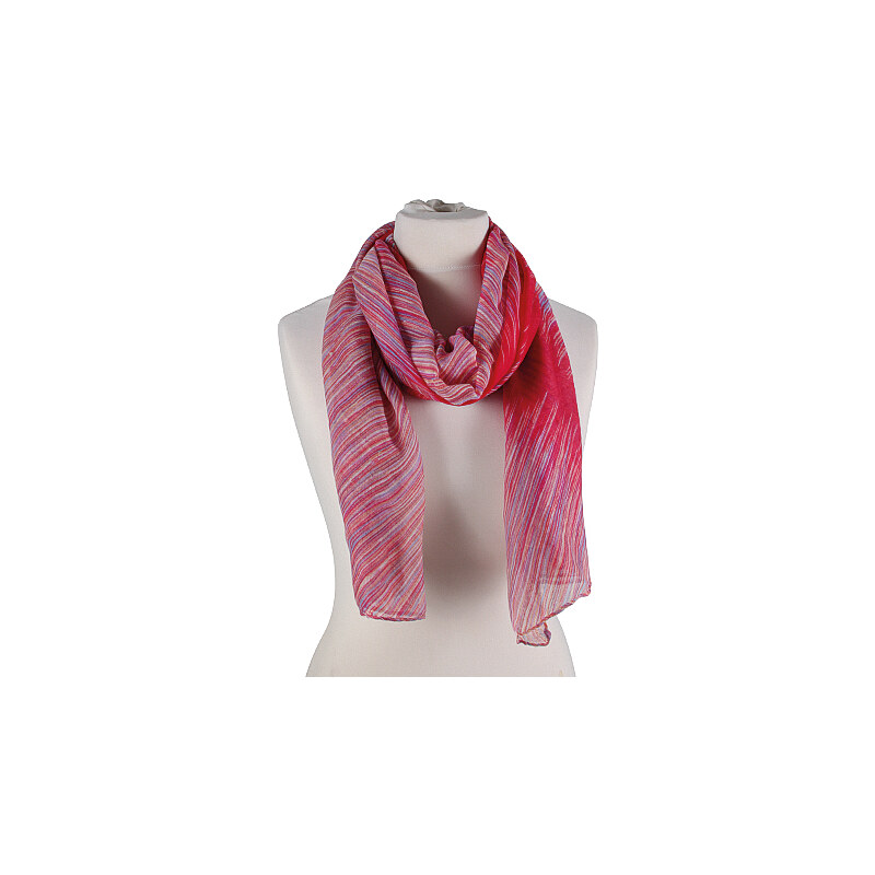 Pavioko Červený šátek s barevným žíháním